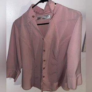 Light pink women’s button down blouse